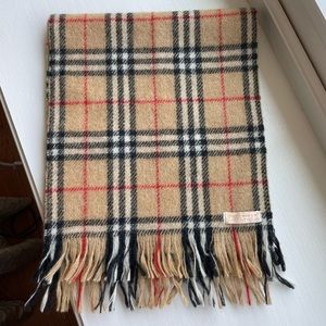 Vintage Burberrys of London Nova Check Plaid Scarf Gold Label 100% Scotland Wool